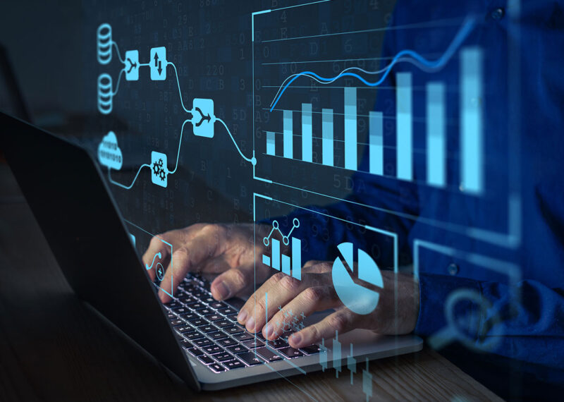 data trends on laptop