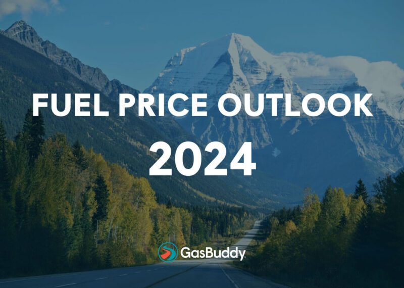 Highway with mountains in the distance, Fuel Price Outlook 2024, GasBuddy