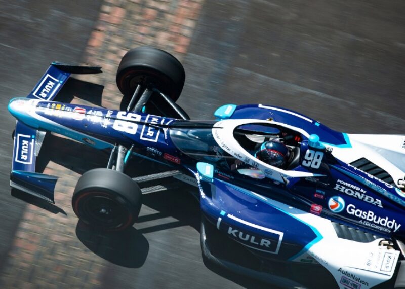 Aerial view of formula 1 race car