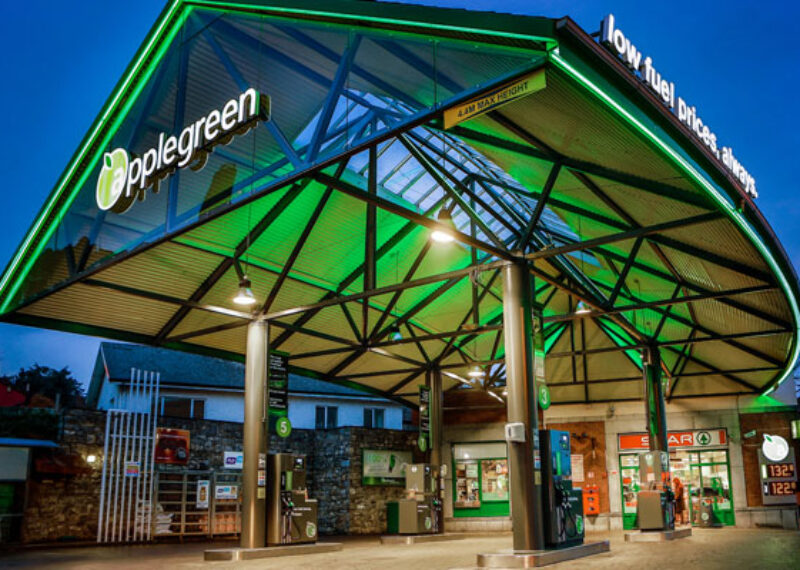 applegreen storefront and gas pumps