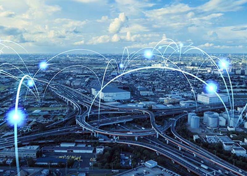 Visual of telematics solutions in a city