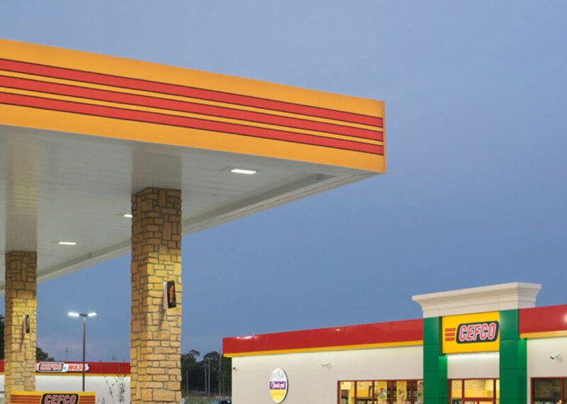 View of CEFCO convenience store and gas station