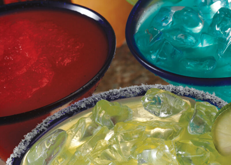 multi-colored margarita glasses