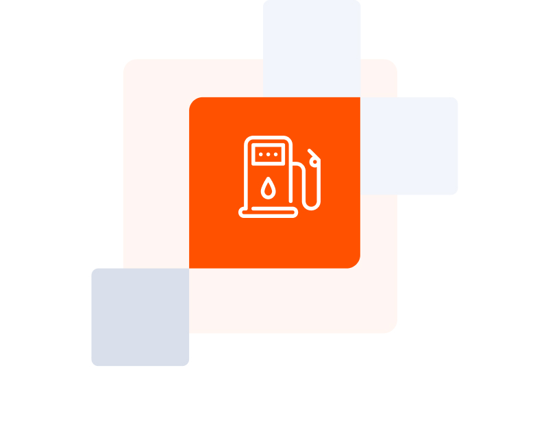 Fuel pump drawing statistic icon.