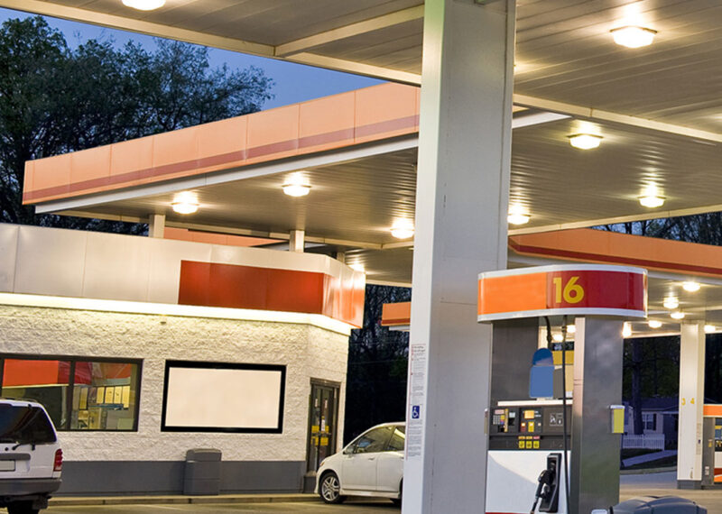 Outer view of a gas station