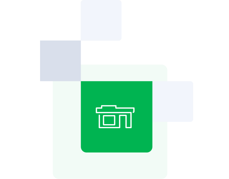 Convenience retail store statistical graphic icon.