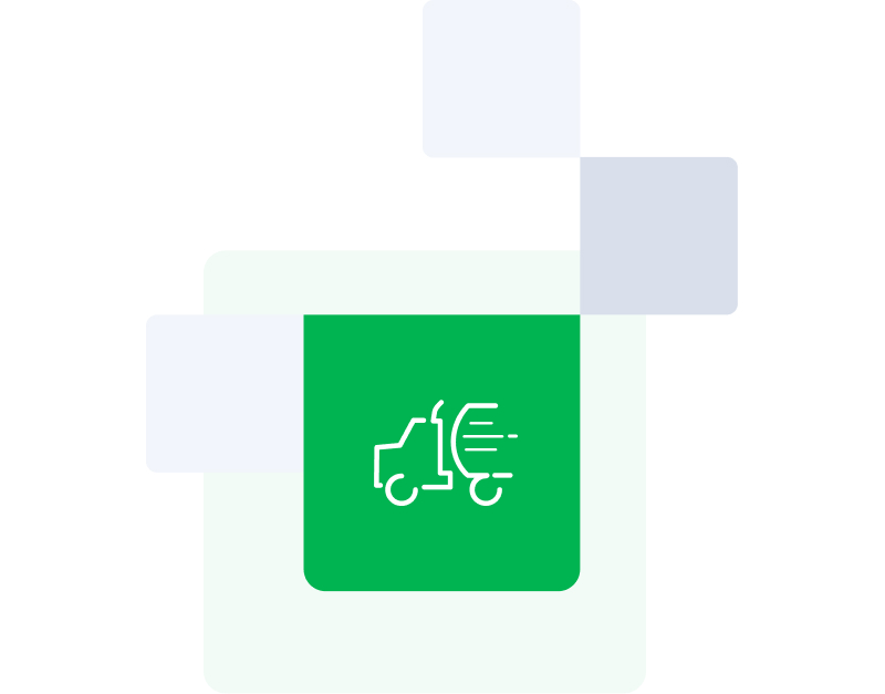 Truck icon with grean background 