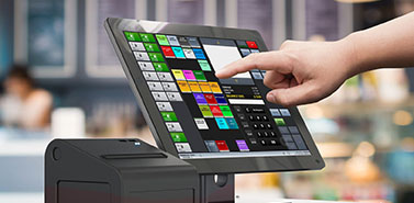 PDI Commercial and Industrial POS cashier screen, PDI C&I POS showing cashier screen with interior of c-store in the background