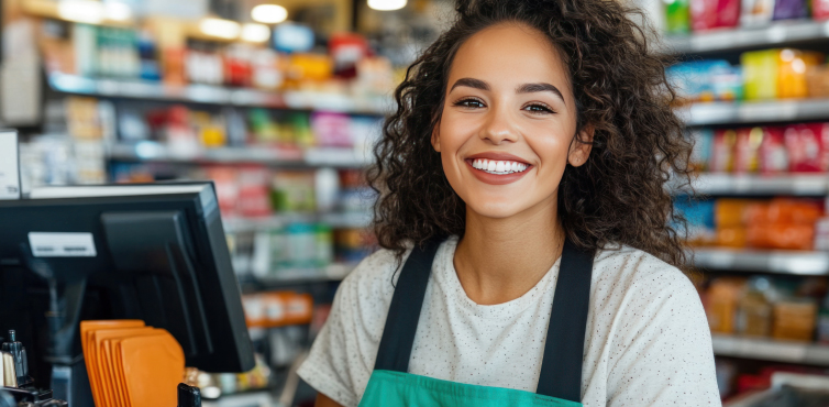 Smiling convenience store employee representing PDI Loyalty’s flexible platform for building personalized promotions, multi-channel journeys, and real-time campaign insights to drive engagement and demonstrate ROI.