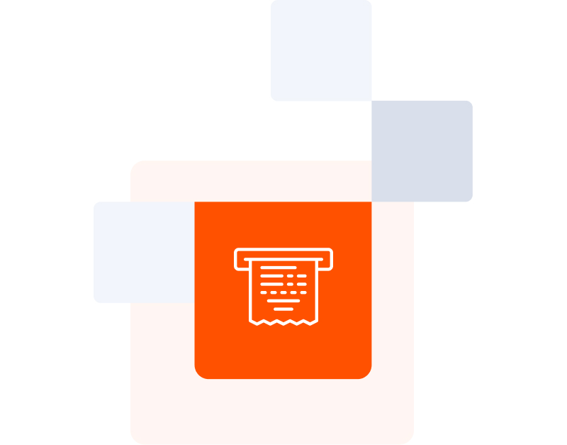 Printed receipt statistic graphic icon.