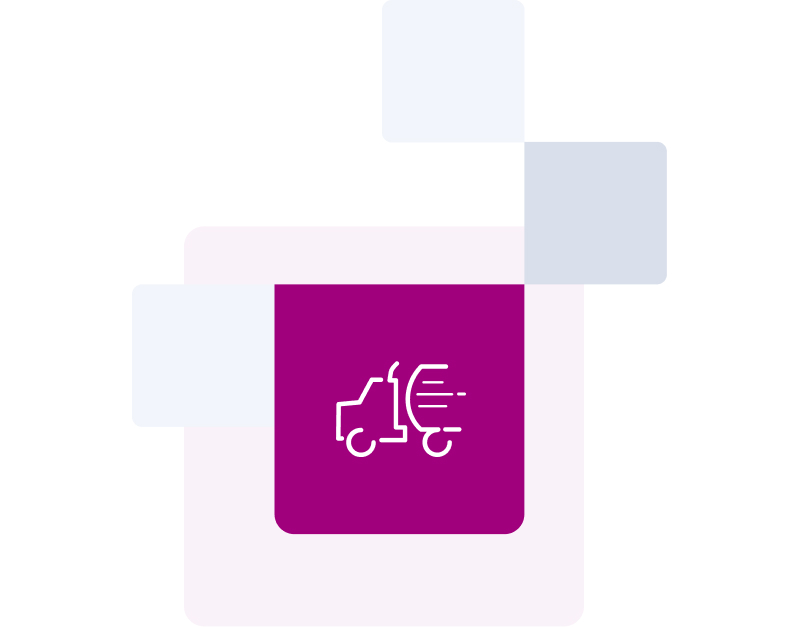 Fuel tanker on pink background statistic icon.