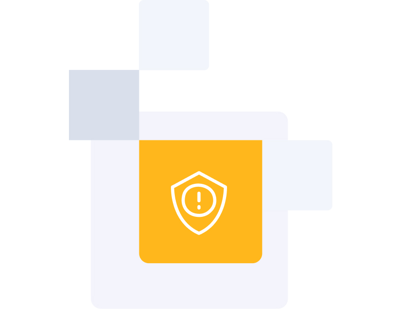 security badge on yellow background