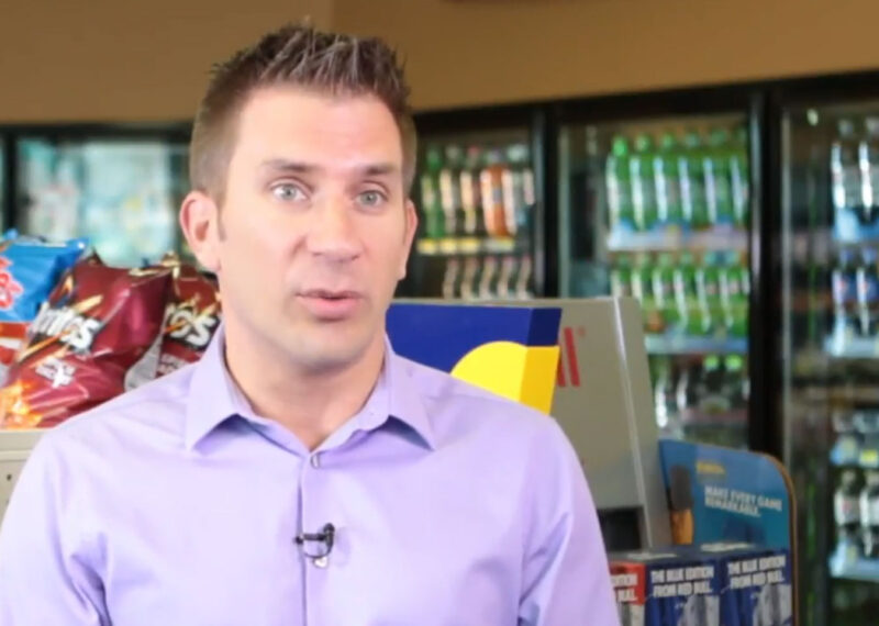 Kurt Paradise standing inside stop n go of Madison convenience store