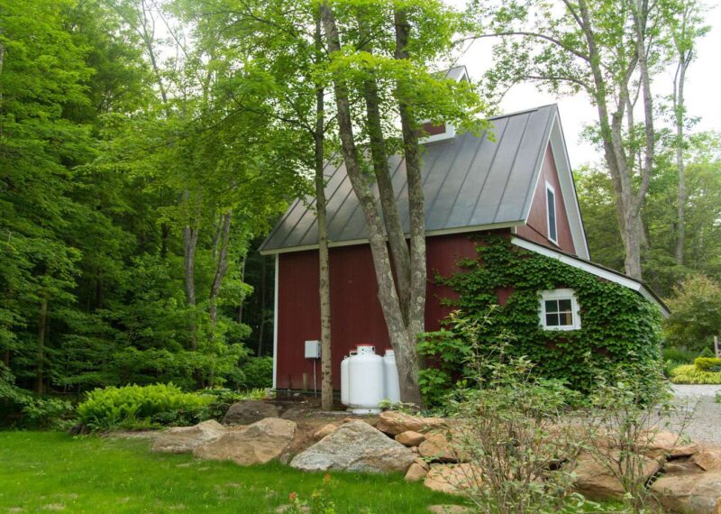 Propane tanks on side of house