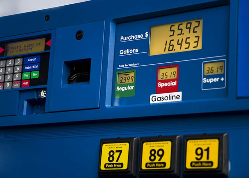 Close-up of fuel pump to show trend data
