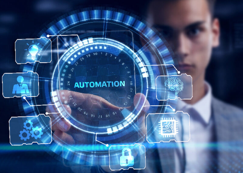 man holding automation visual