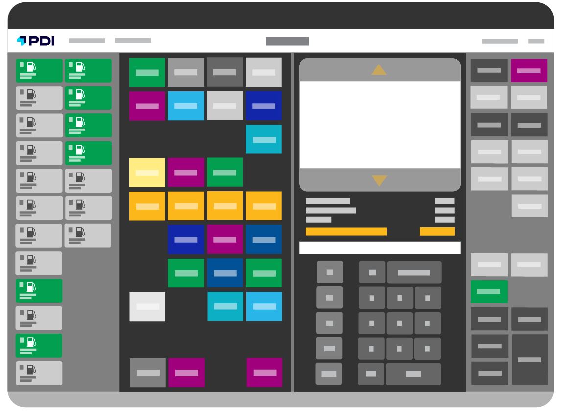 PDI C&I POS interface designed for travel centers and commercial fueling sites, supporting fleet card authorizations, fuel and c-store transactions, and flexible payment options to improve accuracy, reduce downtime, and enhance customer loyalty.